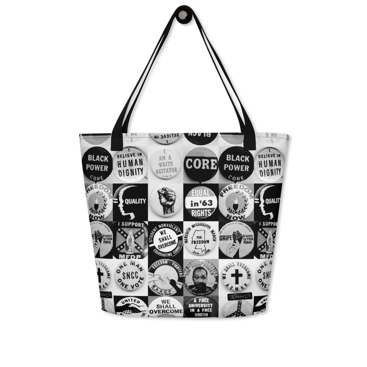 Black Power protest tote bag with social justice slogans