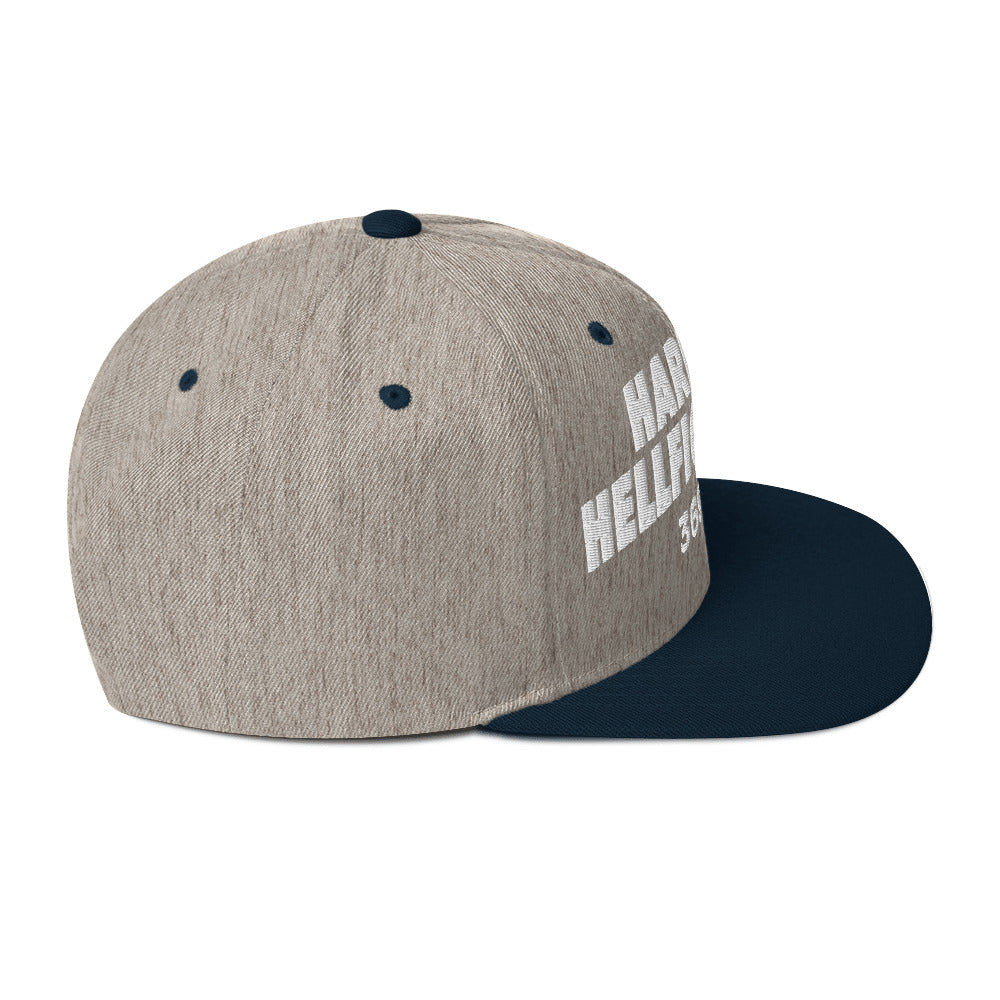 gray and black hat with harlem hellfighters 369th text
