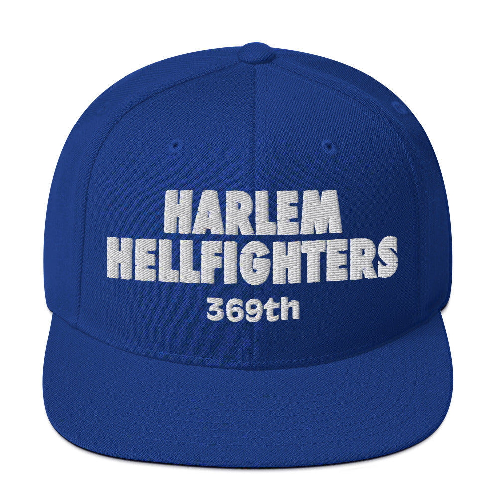 royal blue hat with harlem hellfighters 369th text