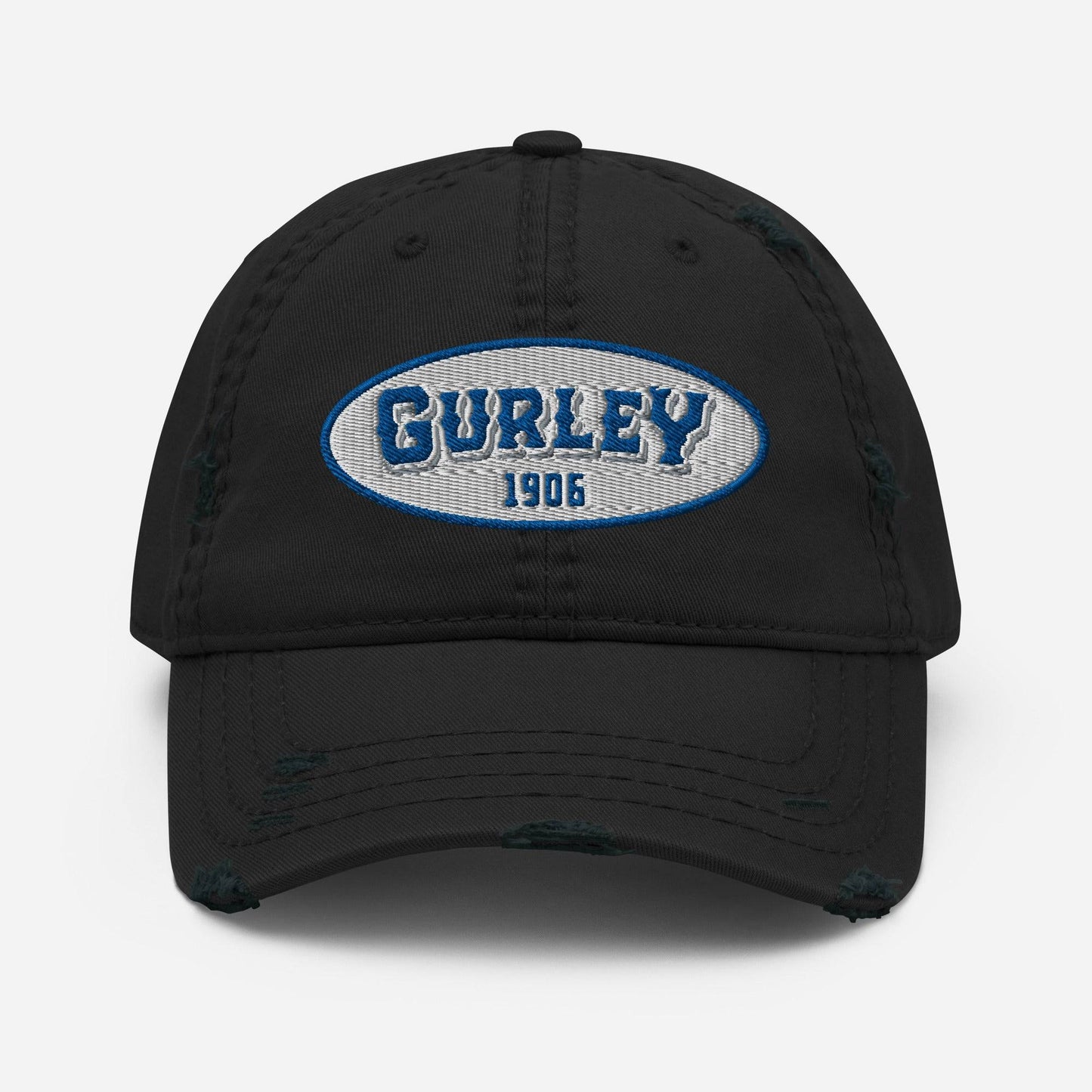 a black hat with the name Gurley on it