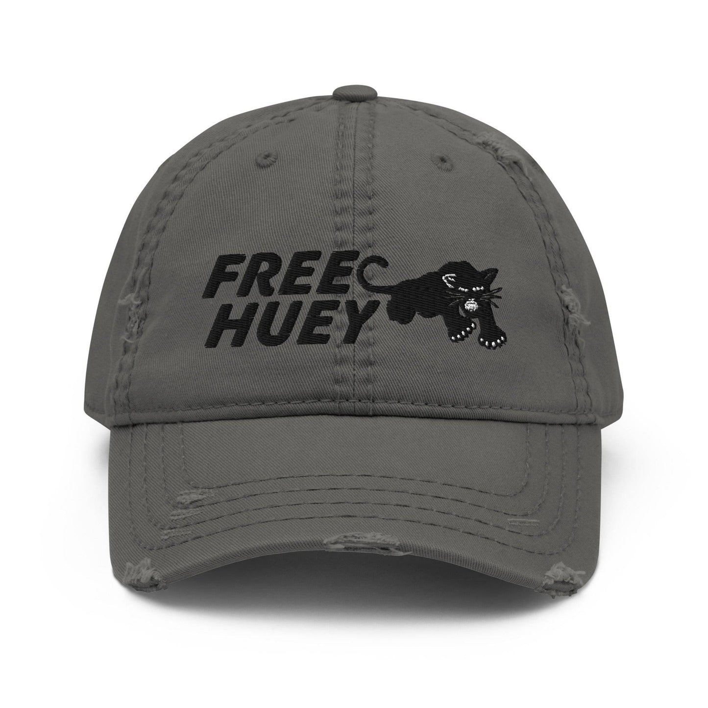Gray Free Huey Black Panther Party distressed hat front view