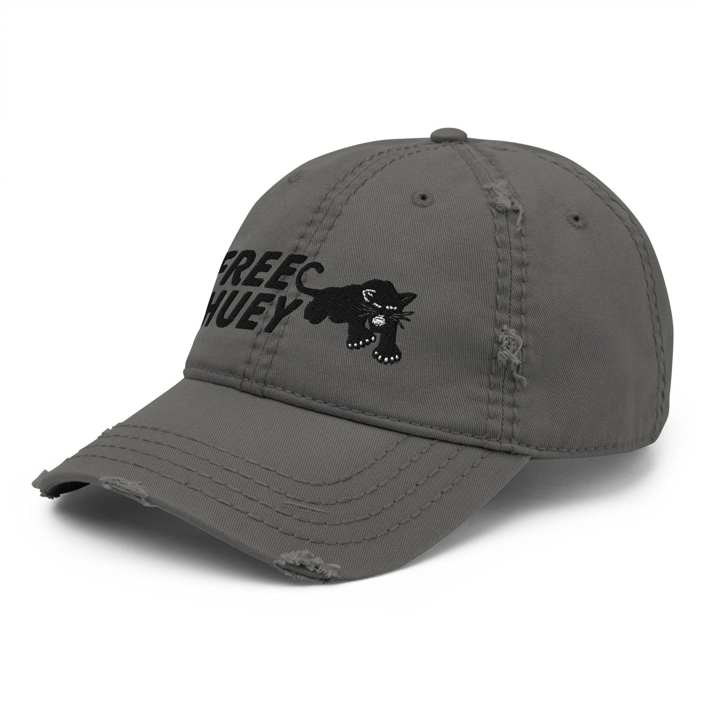 Gray Free Huey Black Panther Party distressed hat side view