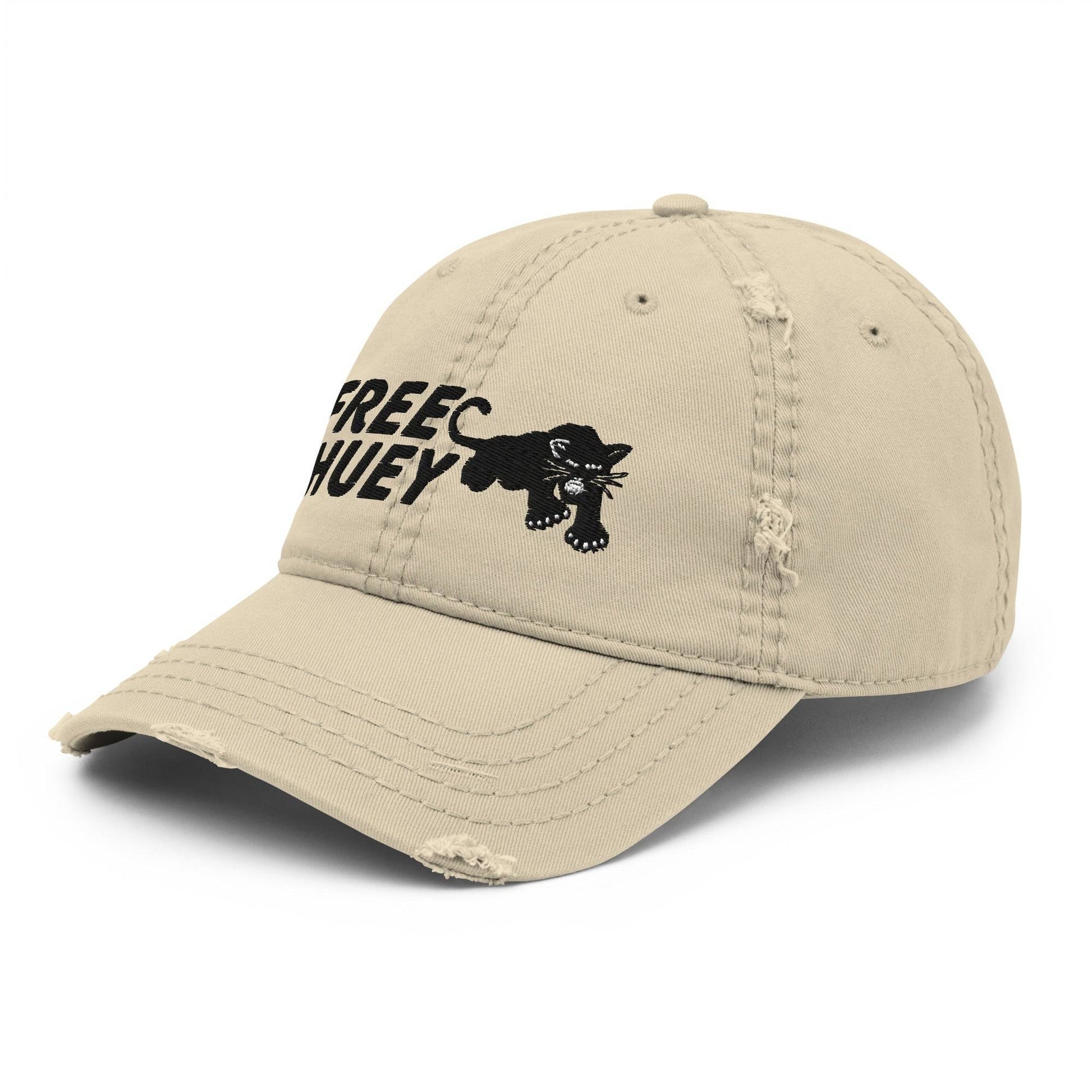 Side view of Free Huey Black Panther Party distressed hat