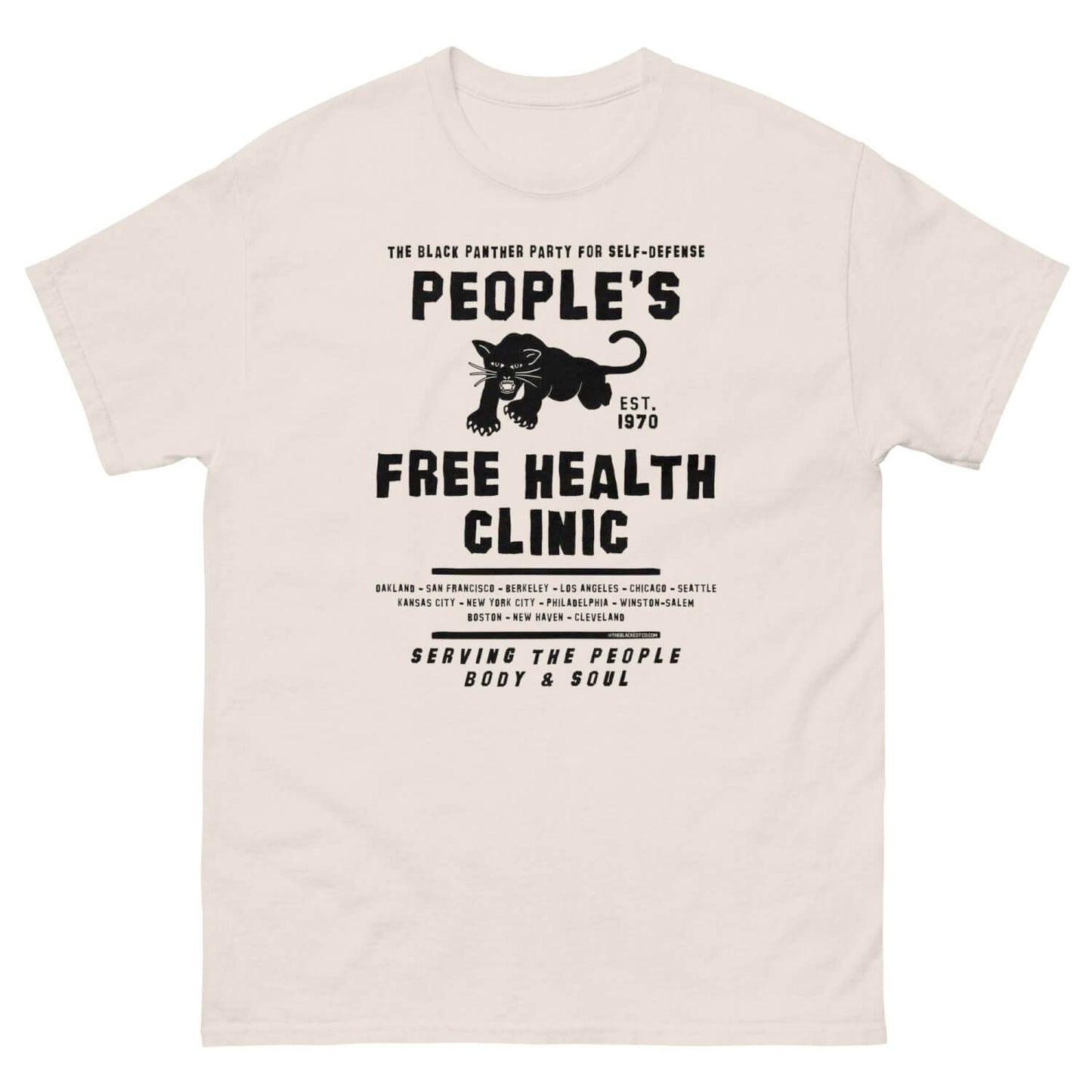 Natural beige People's Free Health Clinic Black Panthers T-Shirt