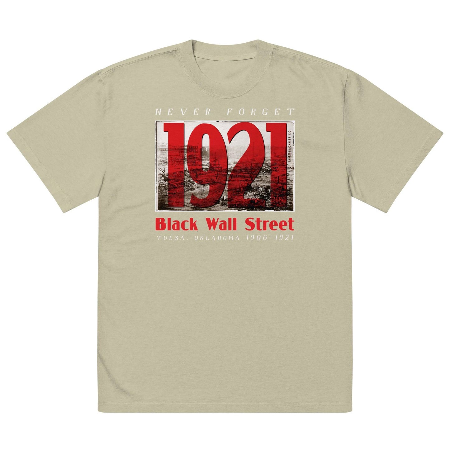 Light beige Black Wall Street 1921 oversized t-shirt, front view
