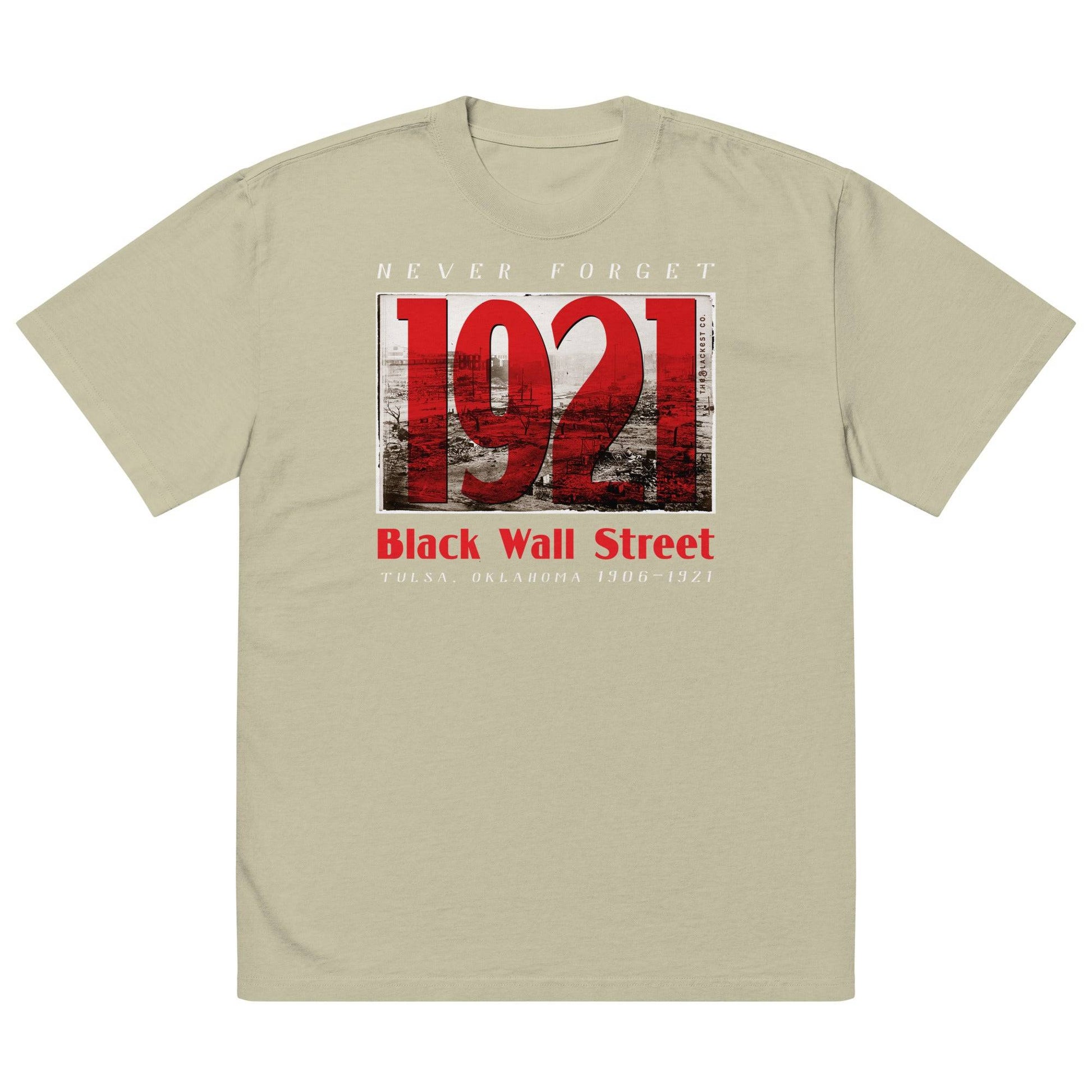 Light beige Black Wall Street 1921 oversized t-shirt, front view