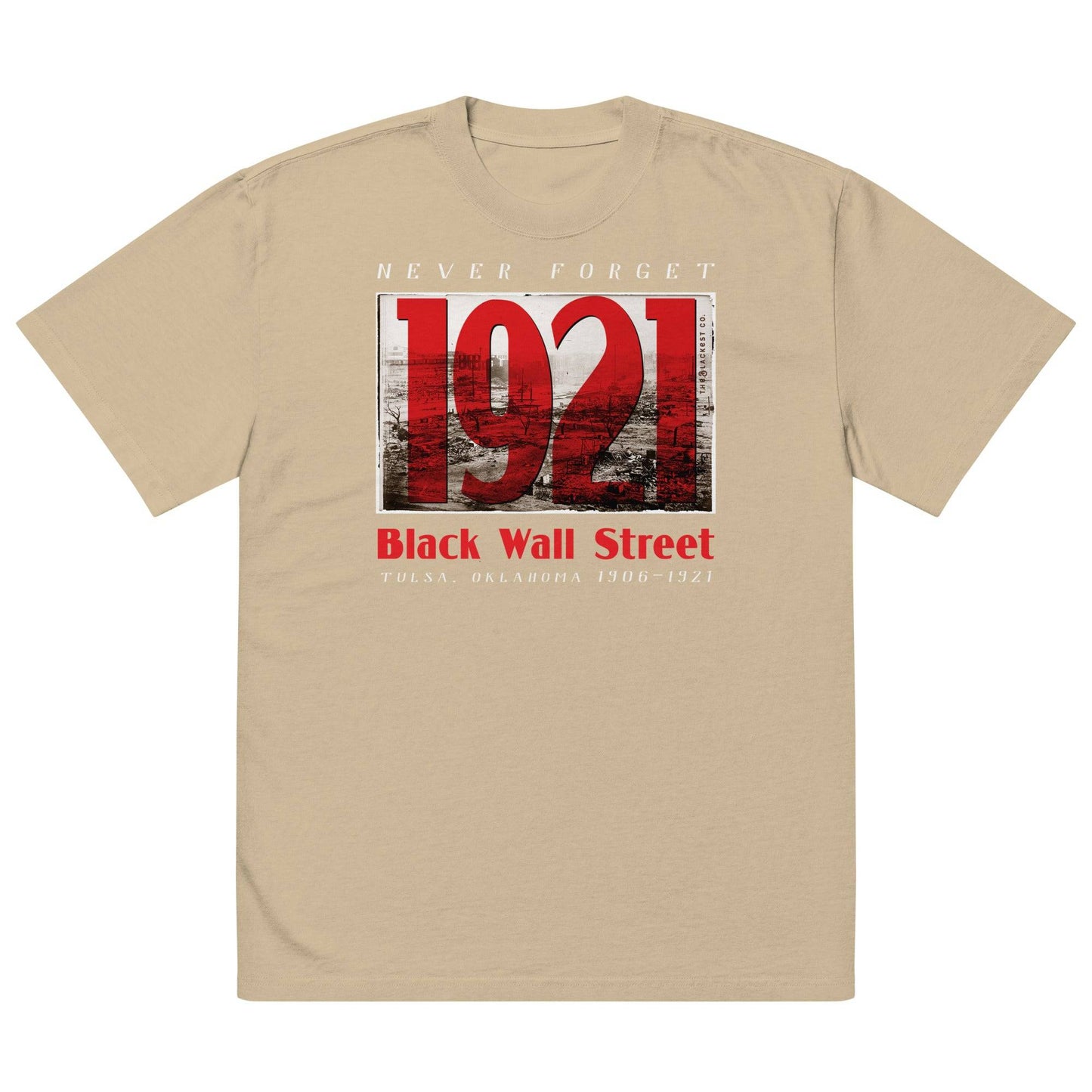 Beige Black Wall Street 1921 oversized t-shirt, front view