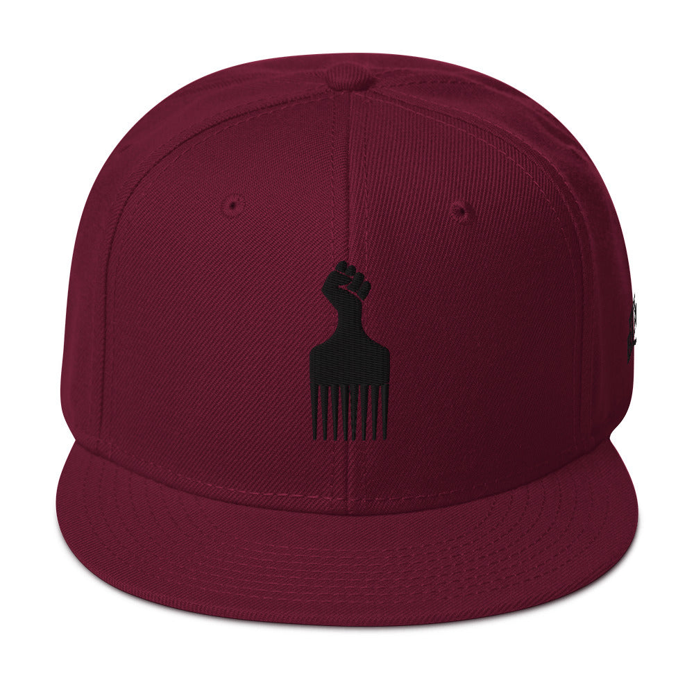 Black Power Fist Pick Snapback Hat