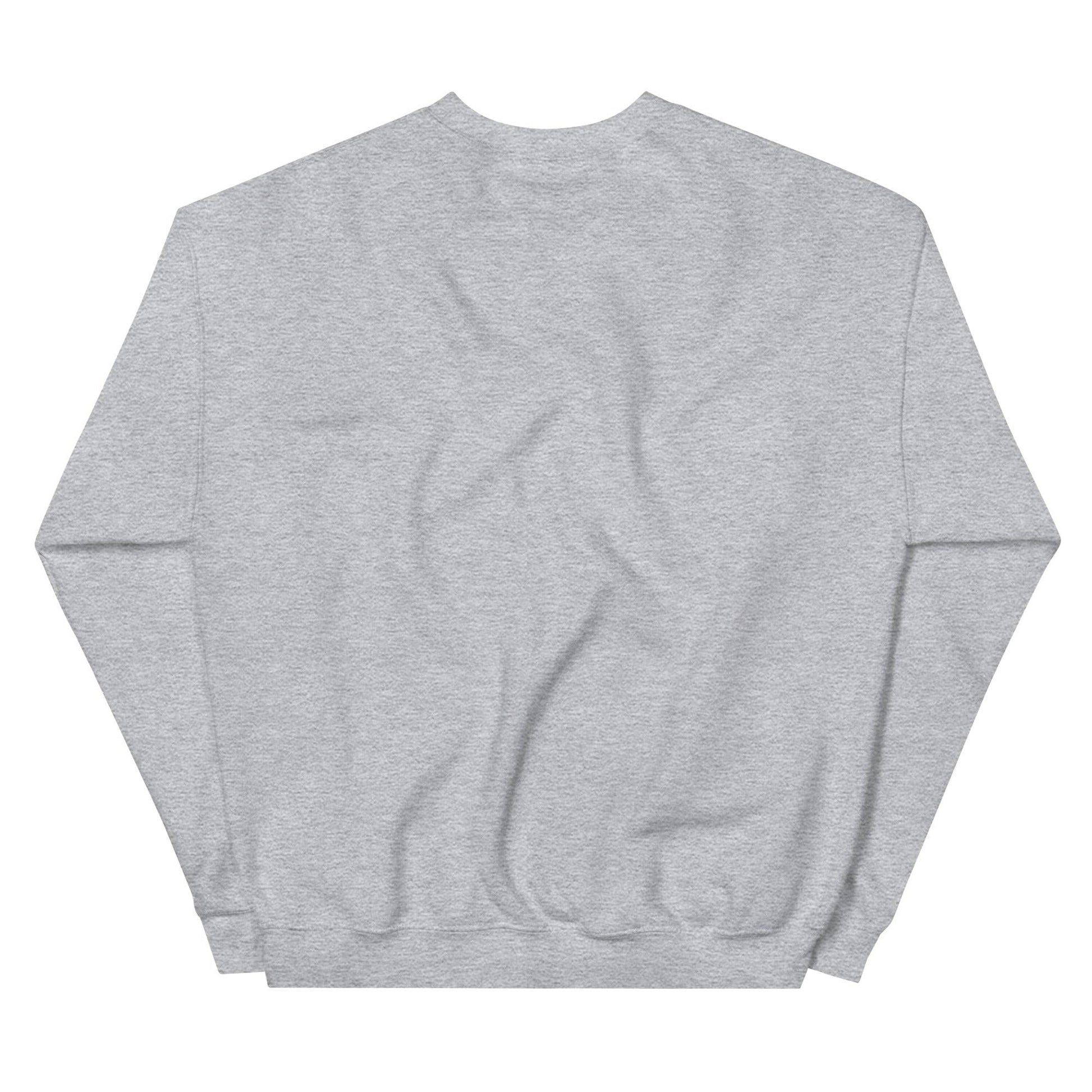 a grey sweatshirt with a white background