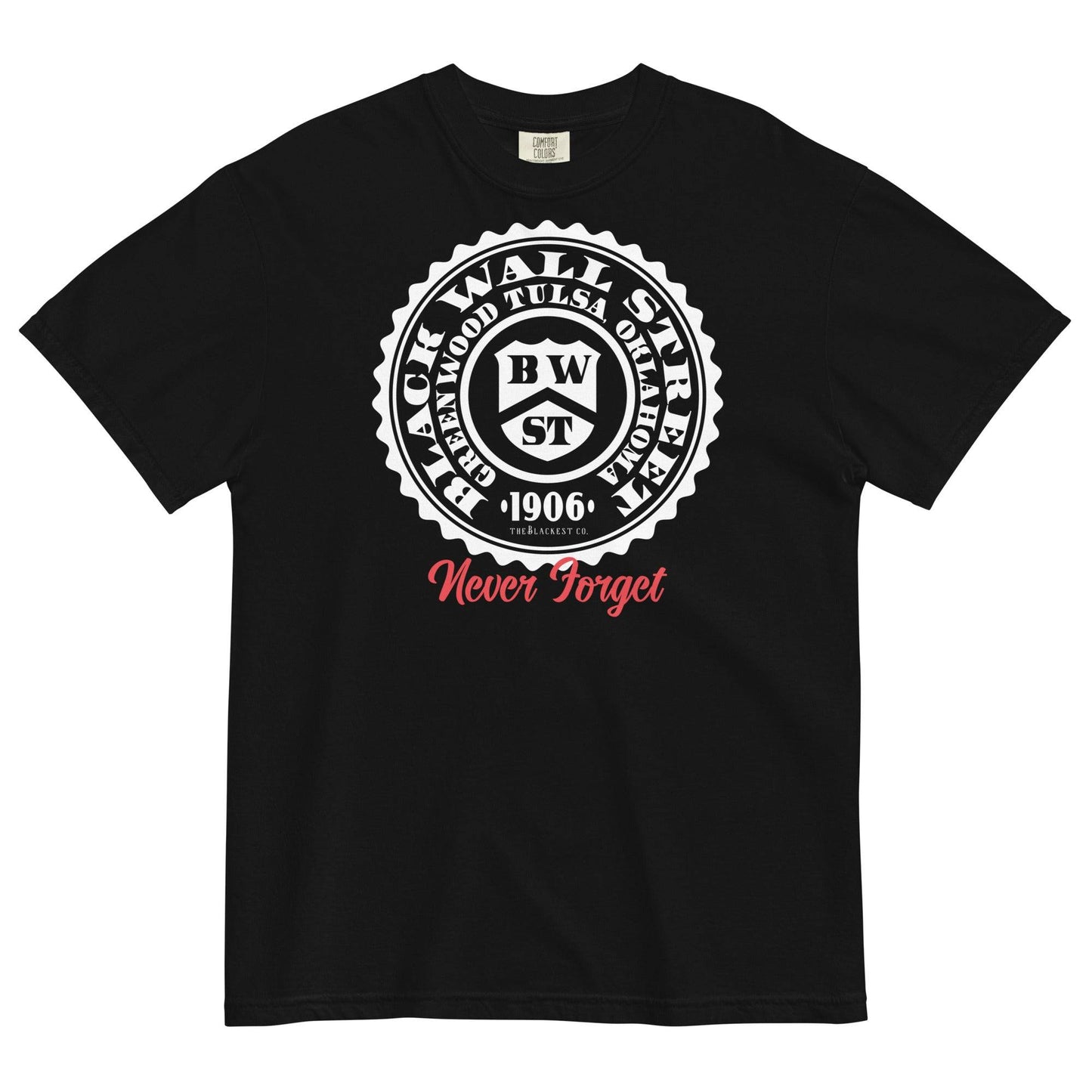 Black Wall Street Seal heavyweight men's tee in black