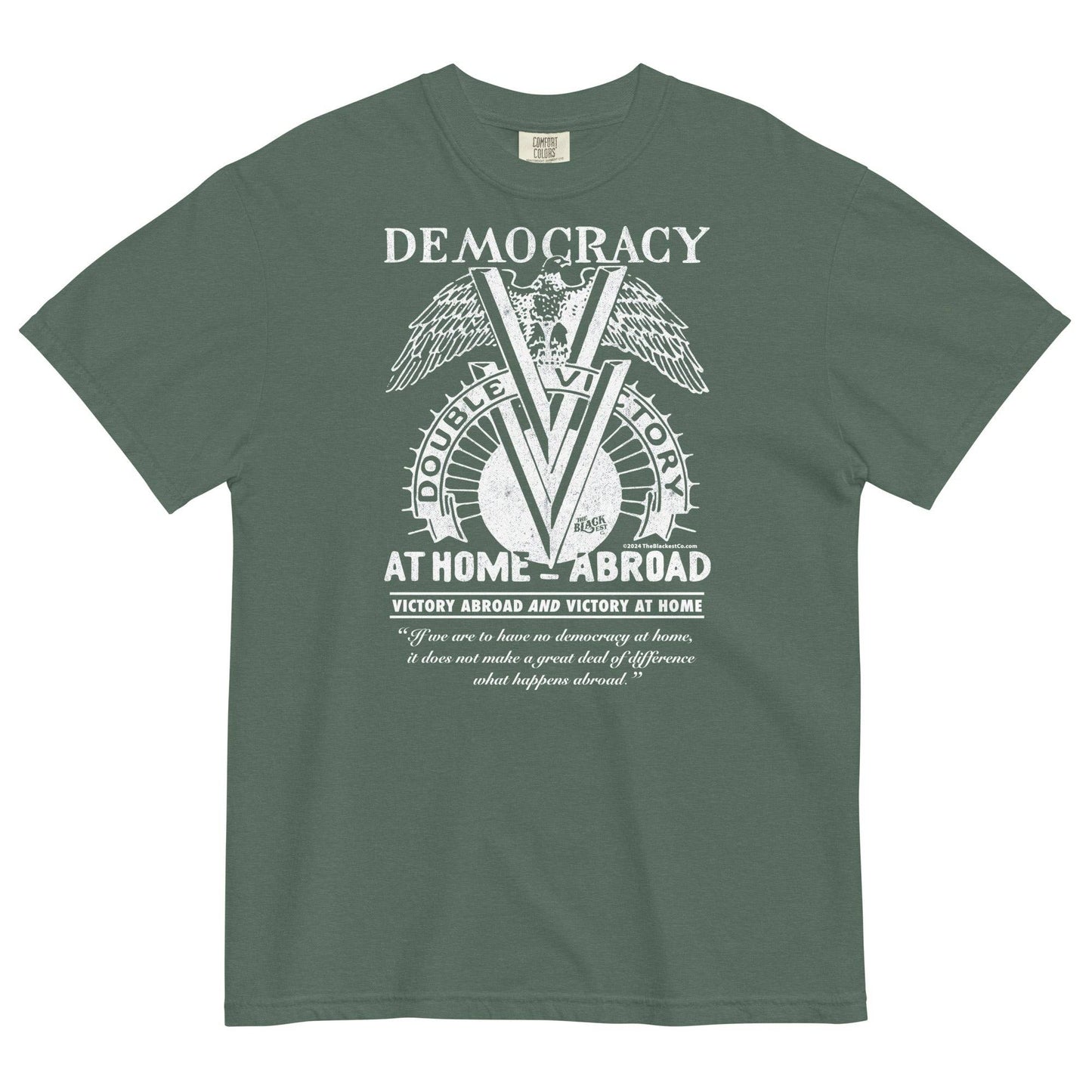 Green Double V Campaign WWII Black Soldiers T-shirt