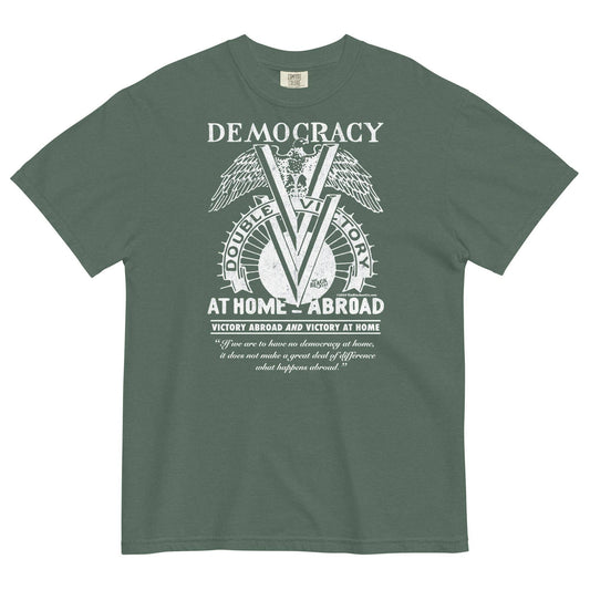 Green Double V Campaign WWII Black Soldiers T-shirt