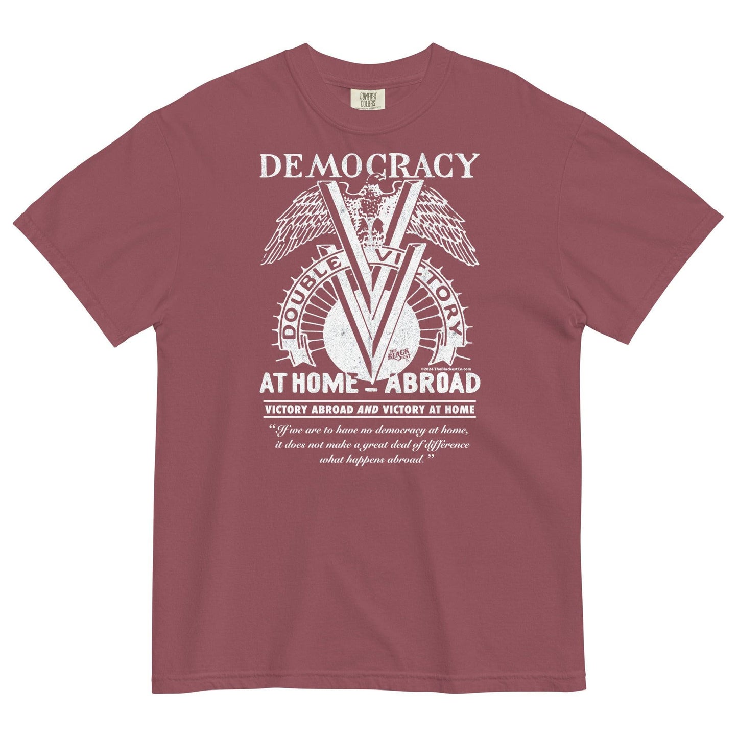 Maroon Double V Campaign WWII Black Soldiers T-shirt