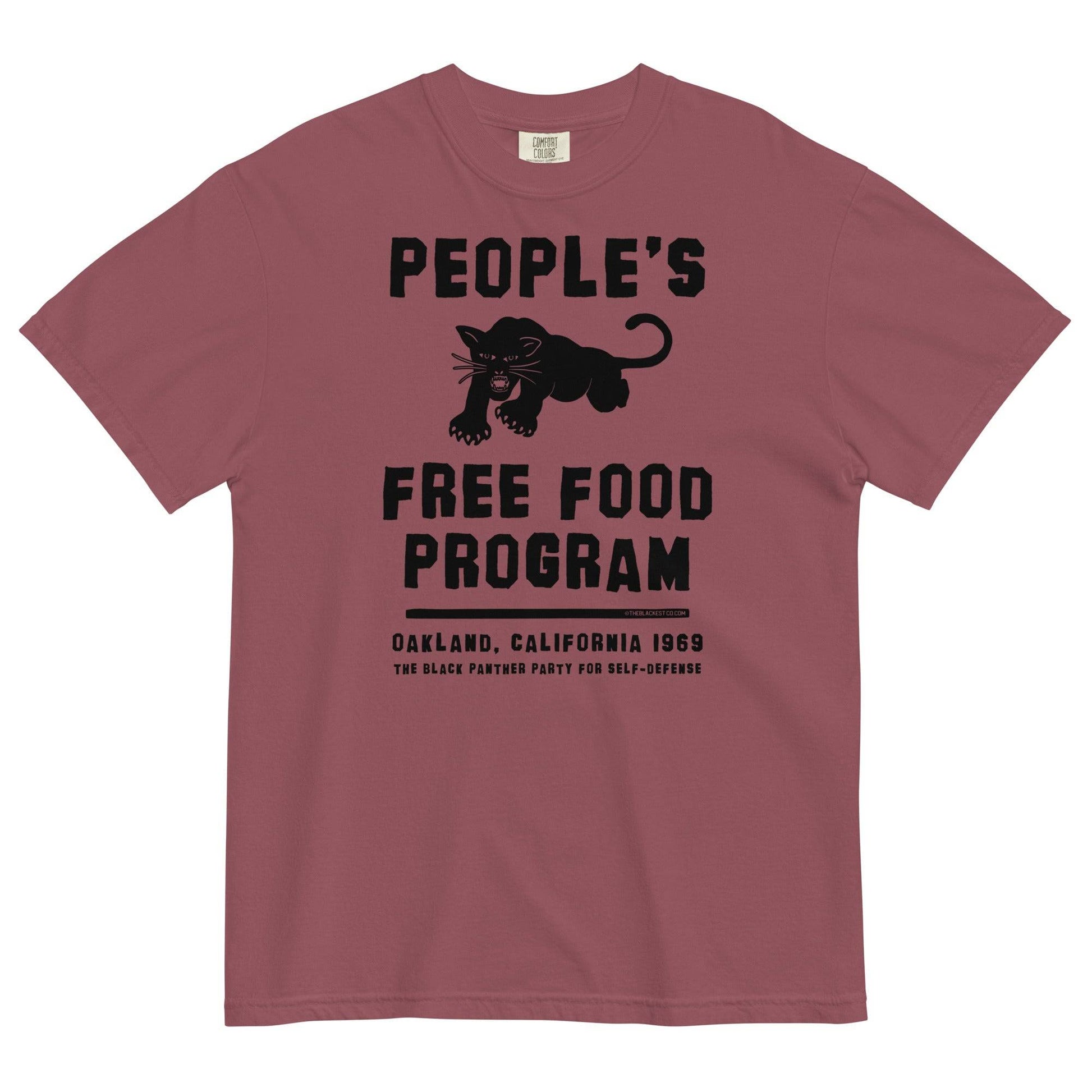 Red People's Free Food Program T-shirt with Black Panther graphic