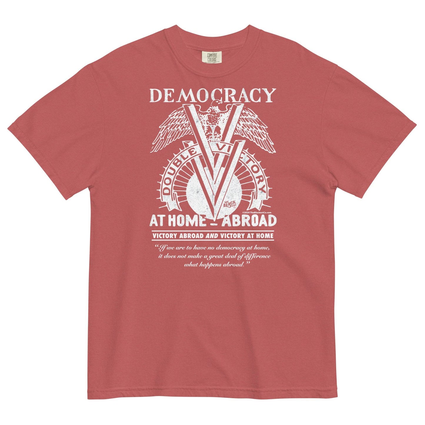 Red Double V Campaign WWII Black Soldiers T-shirt