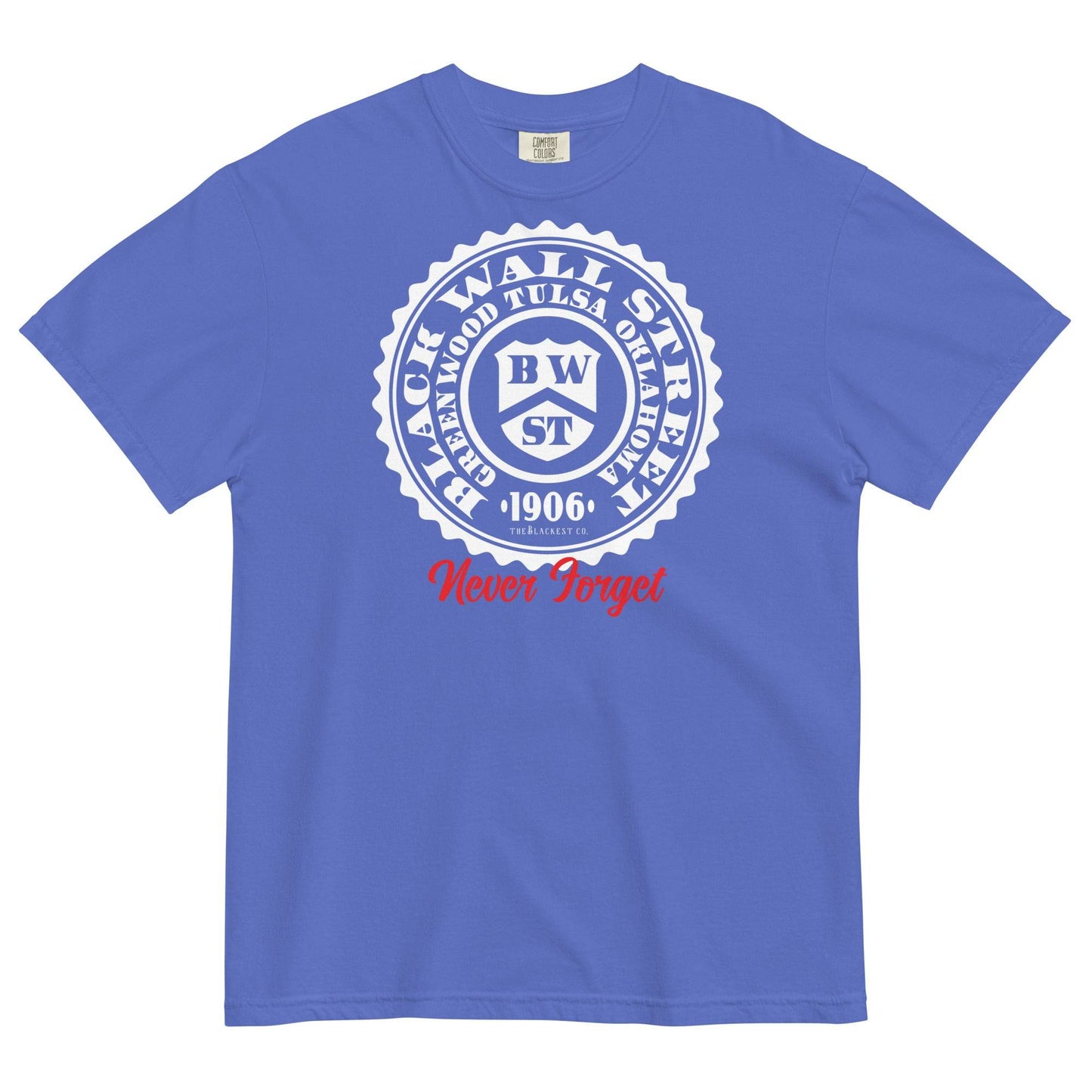 Blue Black Wall Street Seal heavyweight men's tee