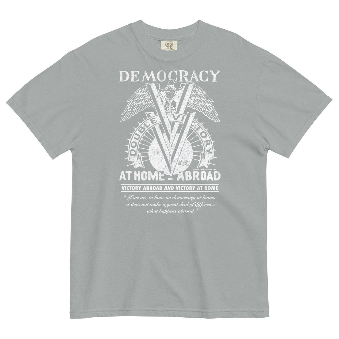 Light Gray Double V Campaign WWII Black Soldiers T-shirt