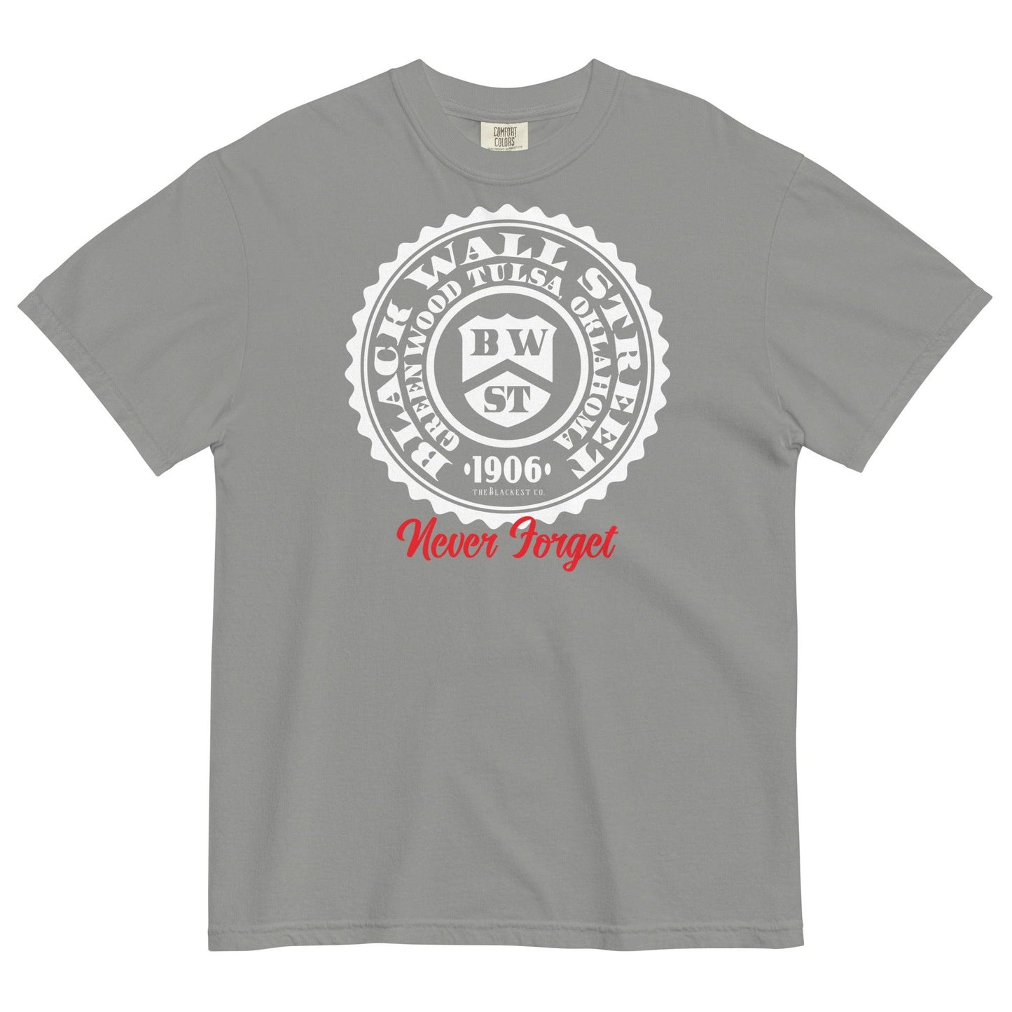 Gray Black Wall Street Seal heavyweight men's tee