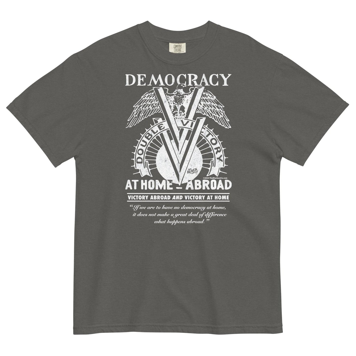 Gray Double V Campaign WWII Black Soldiers T-shirt