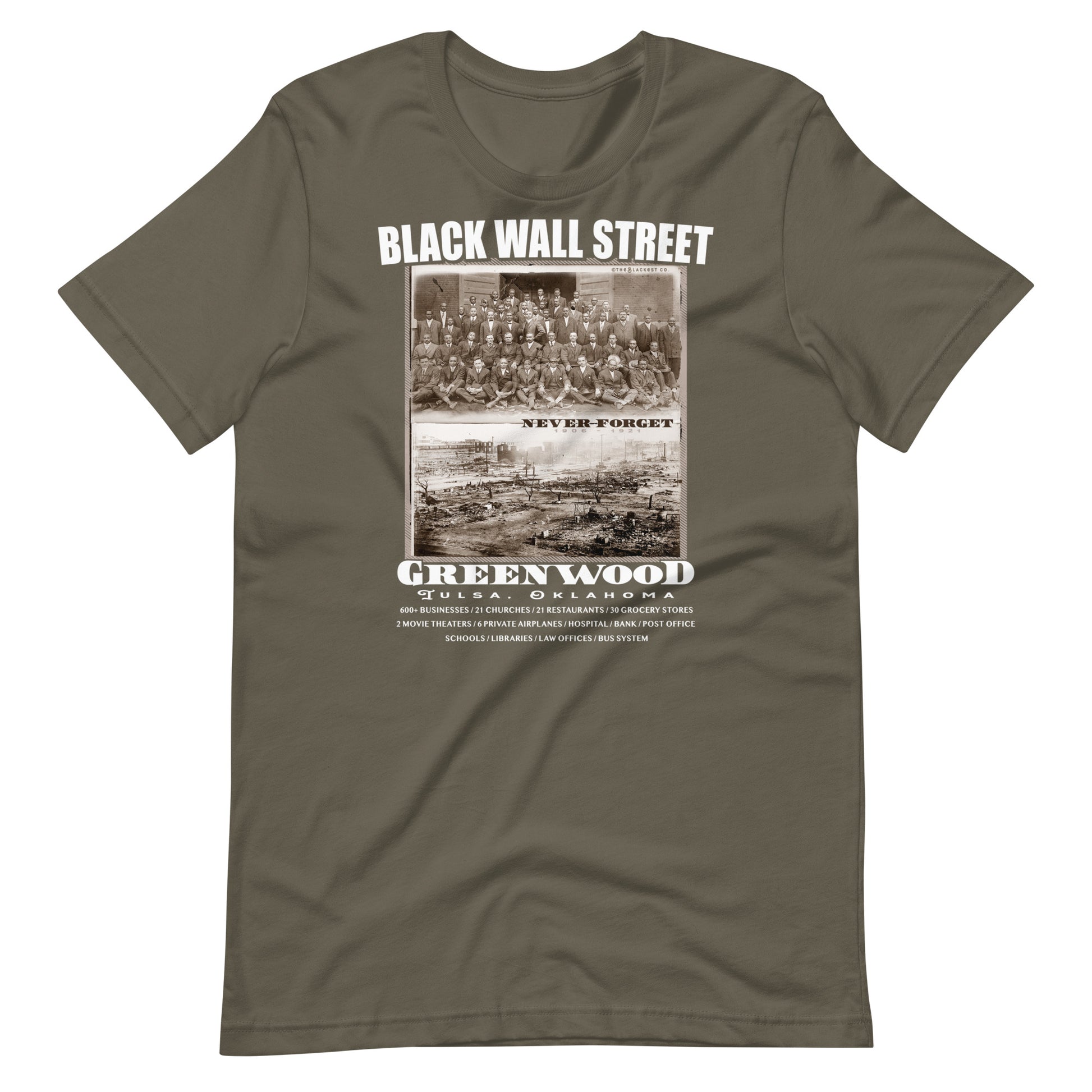 a t - shirt with with a black wall street vintage photo on it