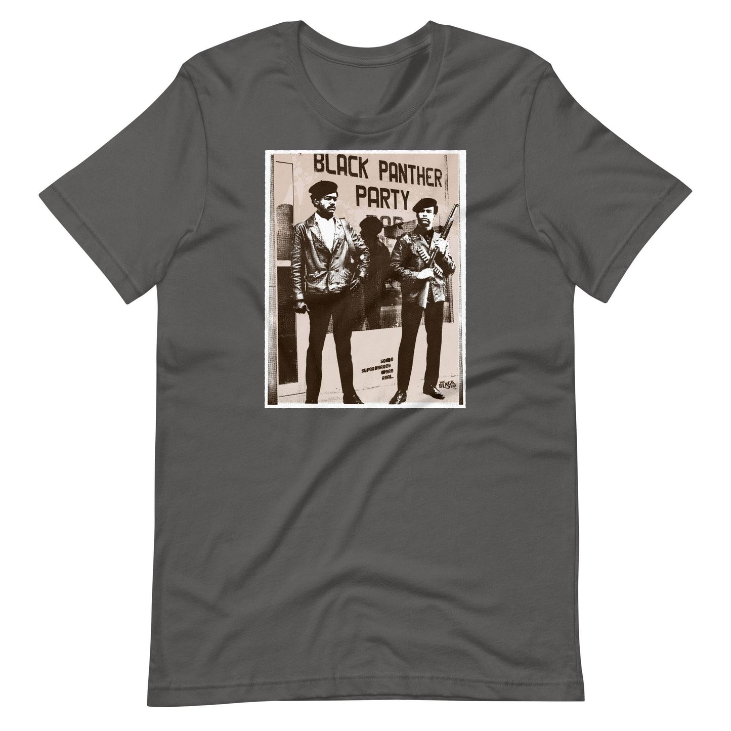 a t - shirt with a picture of huey newton and bobby seale standing next to each other