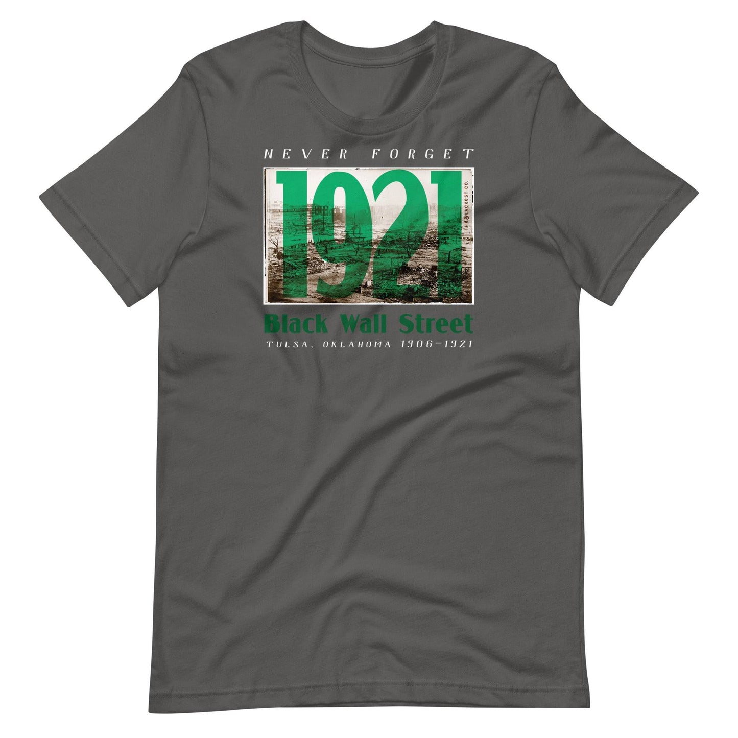 Black Wall Street 1921 t-shirt in gray, vintage design.
