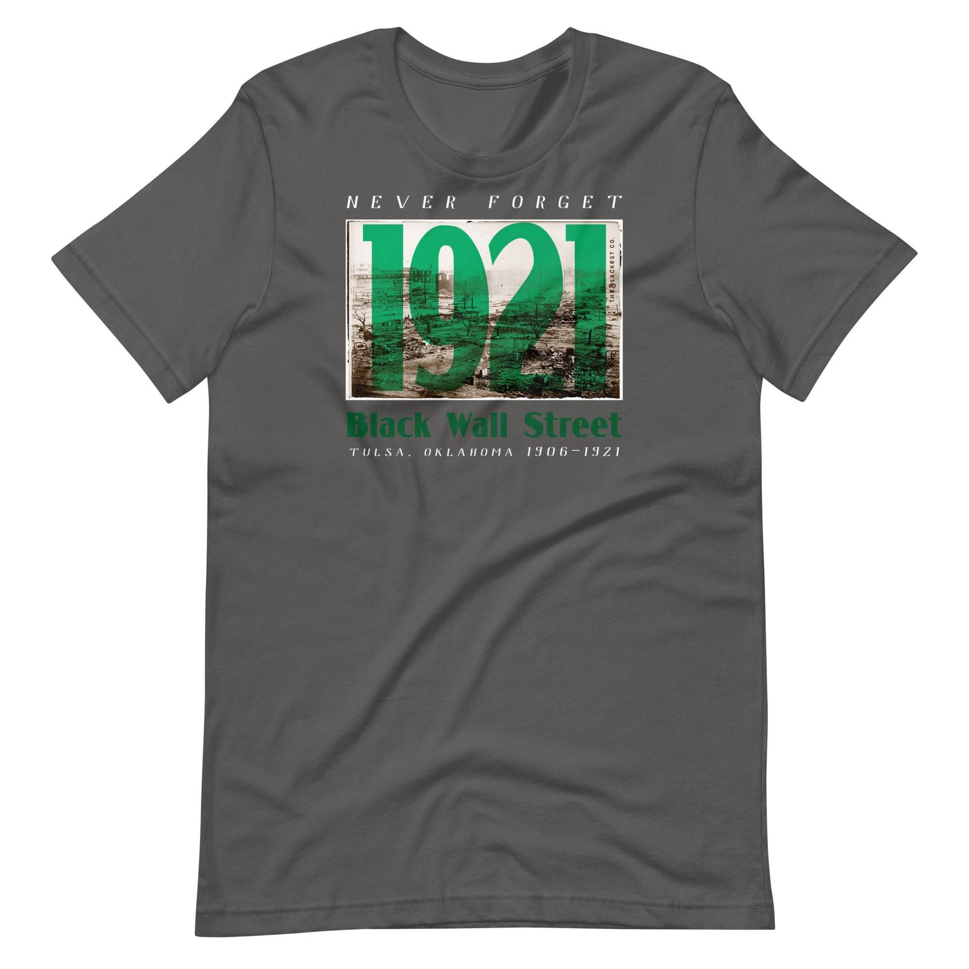 Black Wall Street 1921 t-shirt in gray, vintage design.