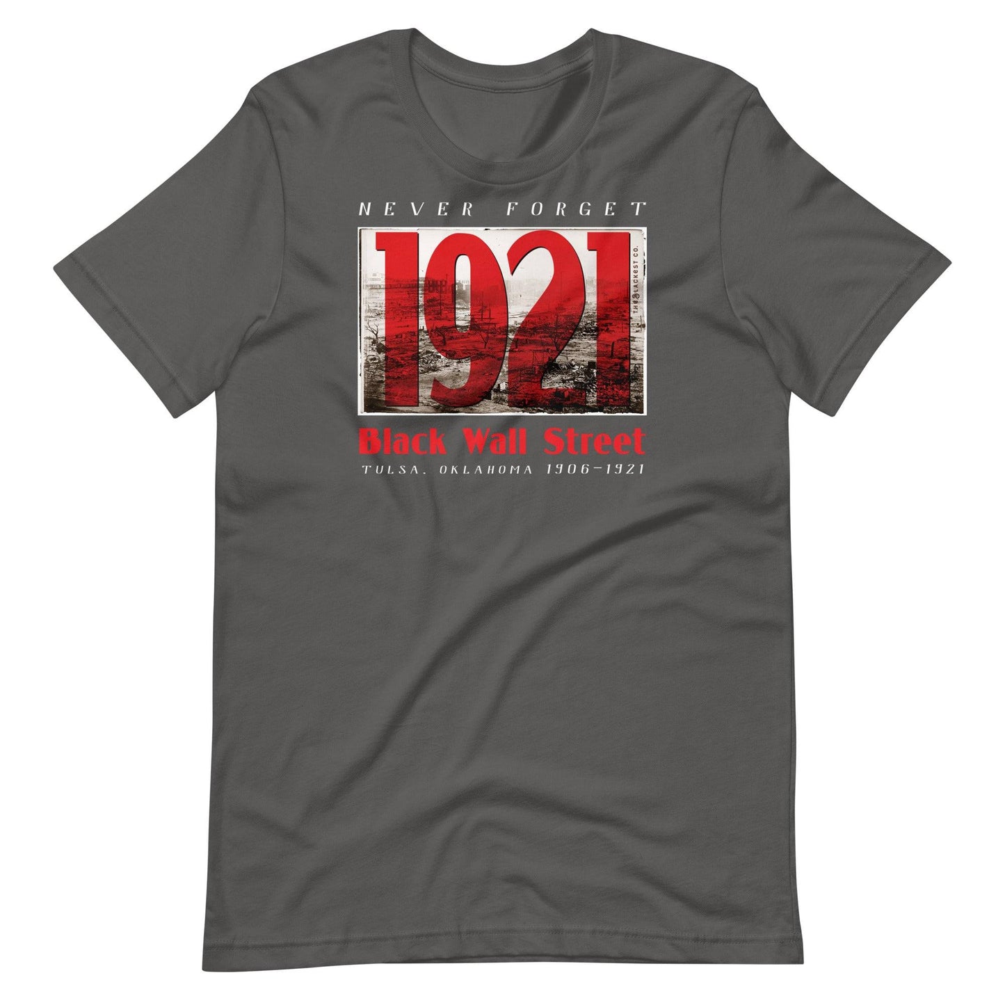 Black Wall Street 1921 tribute t-shirt in gray