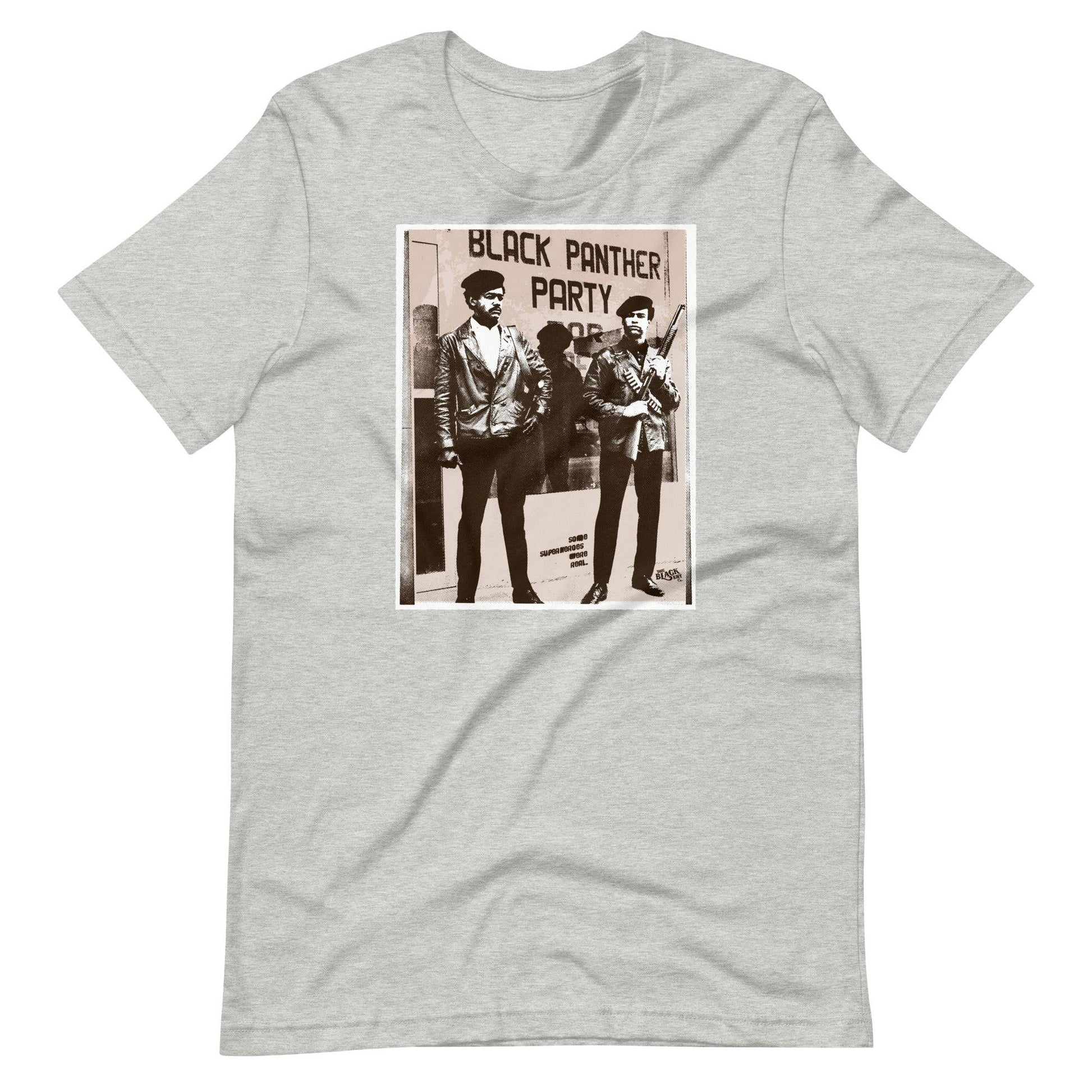 a t - shirt with a picture huey newton and bobby seale standing next to each other