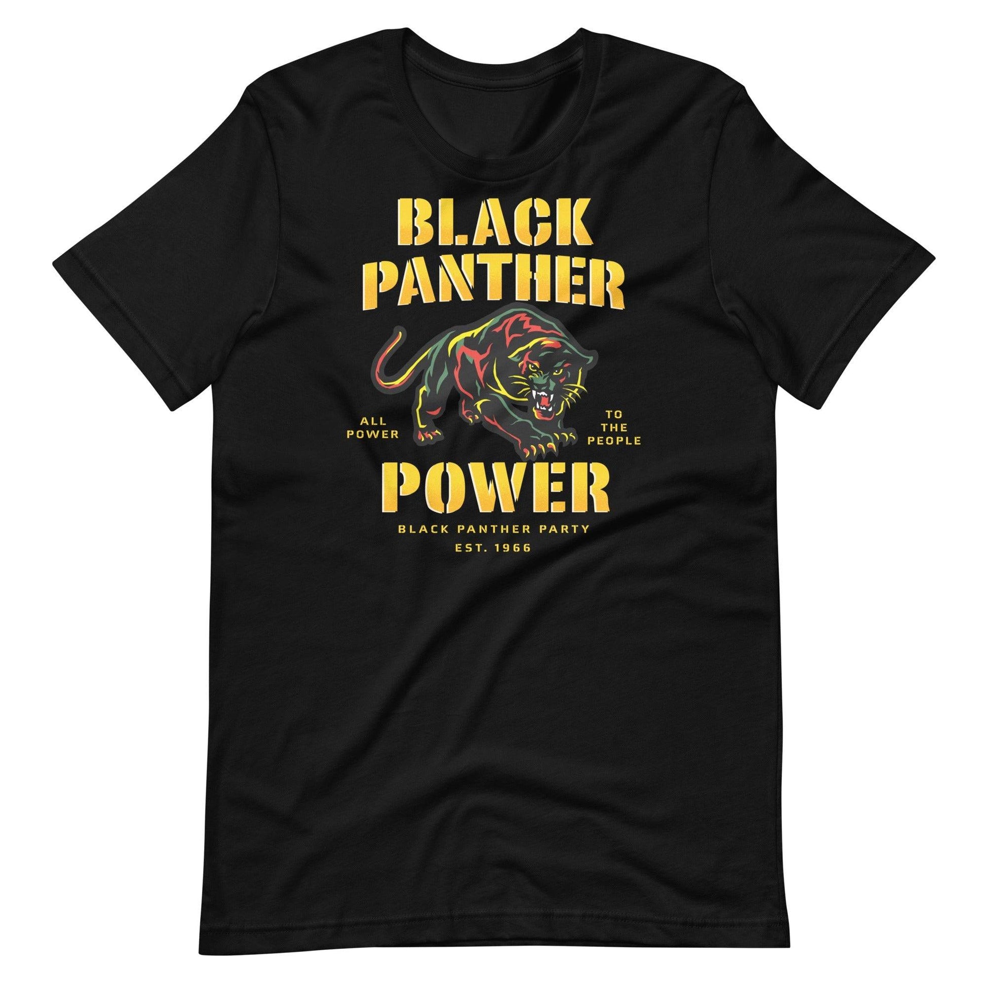 a black panther t - shirt with the words black panther power on it