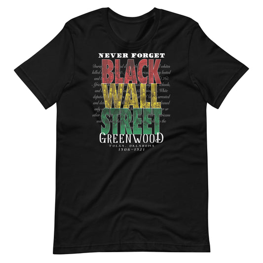 Black Wall Street Greenwood Tulsa T-shirt in black