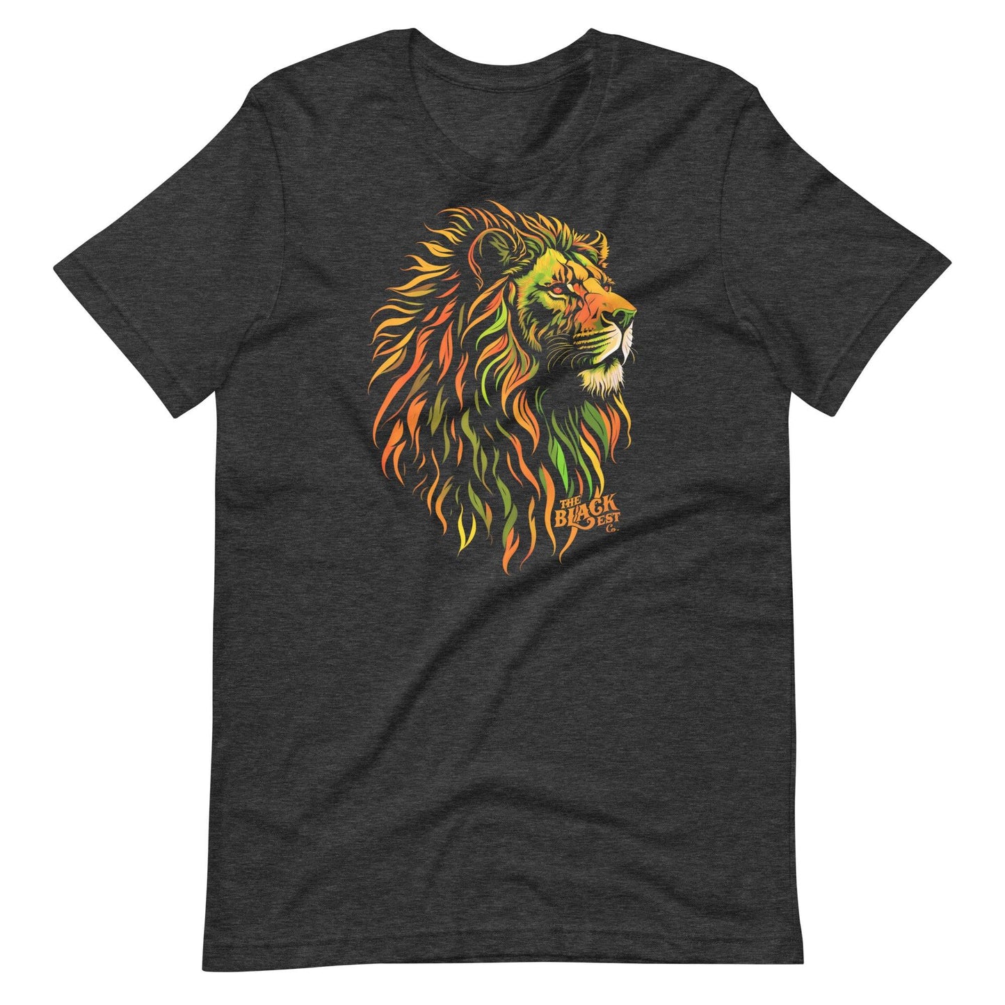Charcoal t-shirt with Pan-African lion head design