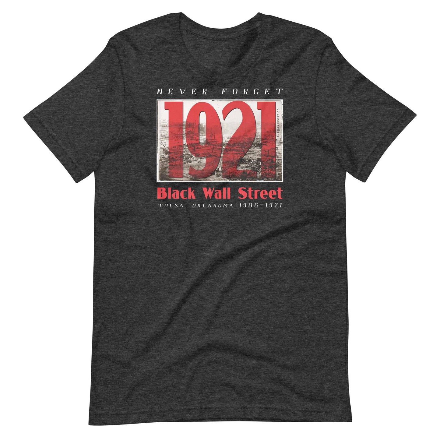 Black Wall Street 1921 tribute t-shirt in dark gray