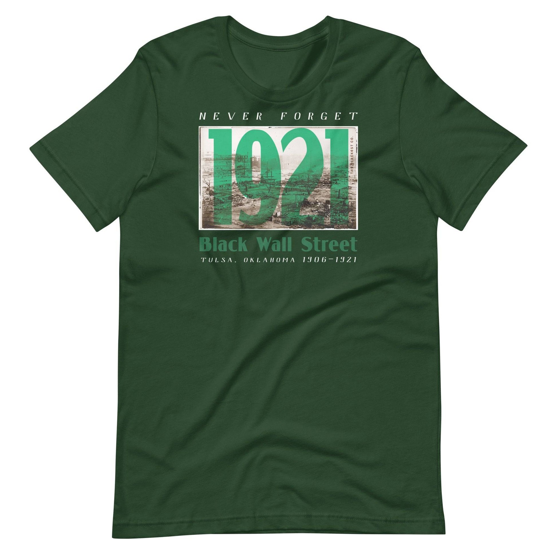 Black Wall Street 1921 t-shirt in green, vintage design.