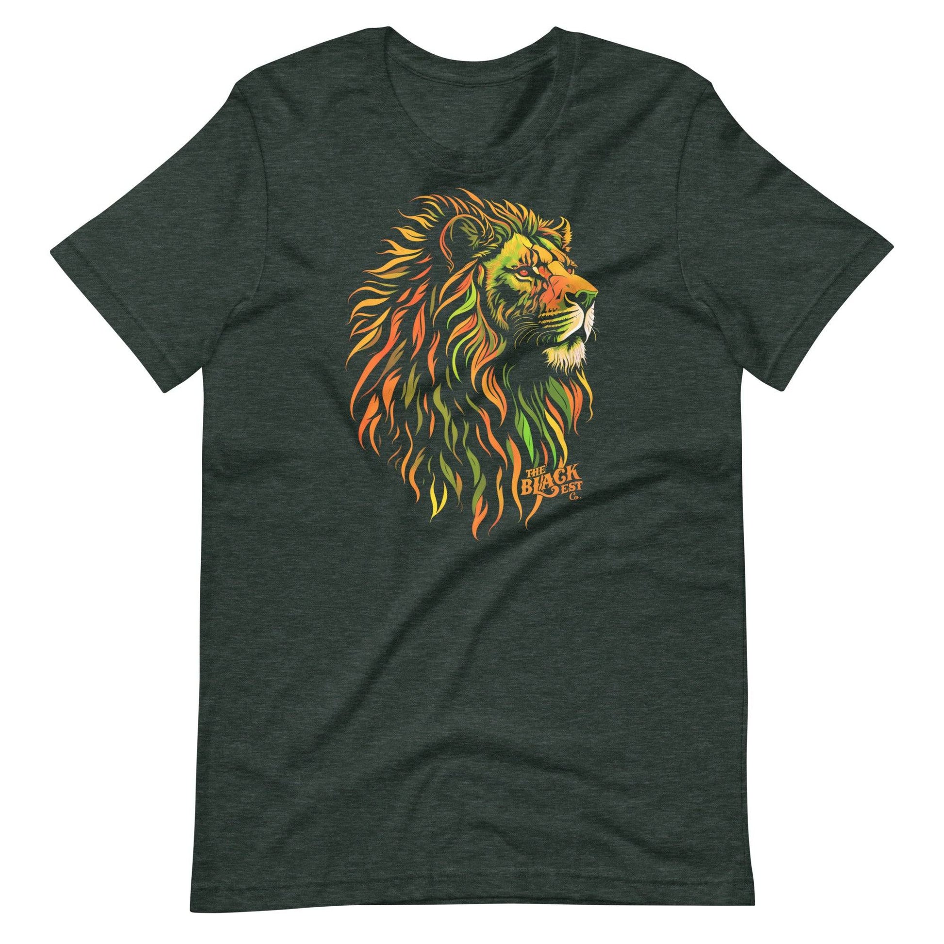 Dark green t-shirt with lion head design