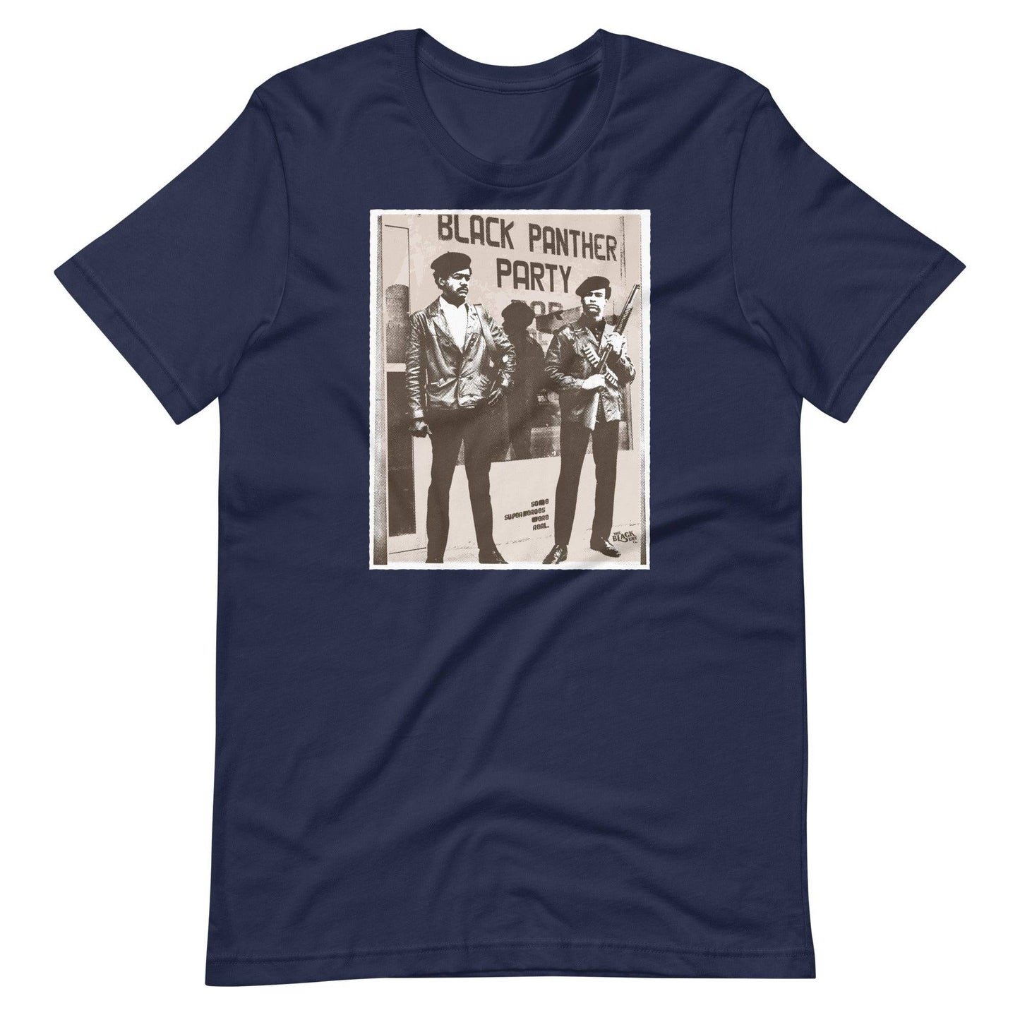 a t - shirt with a picture of huey newton and bobby seale standing next to each other