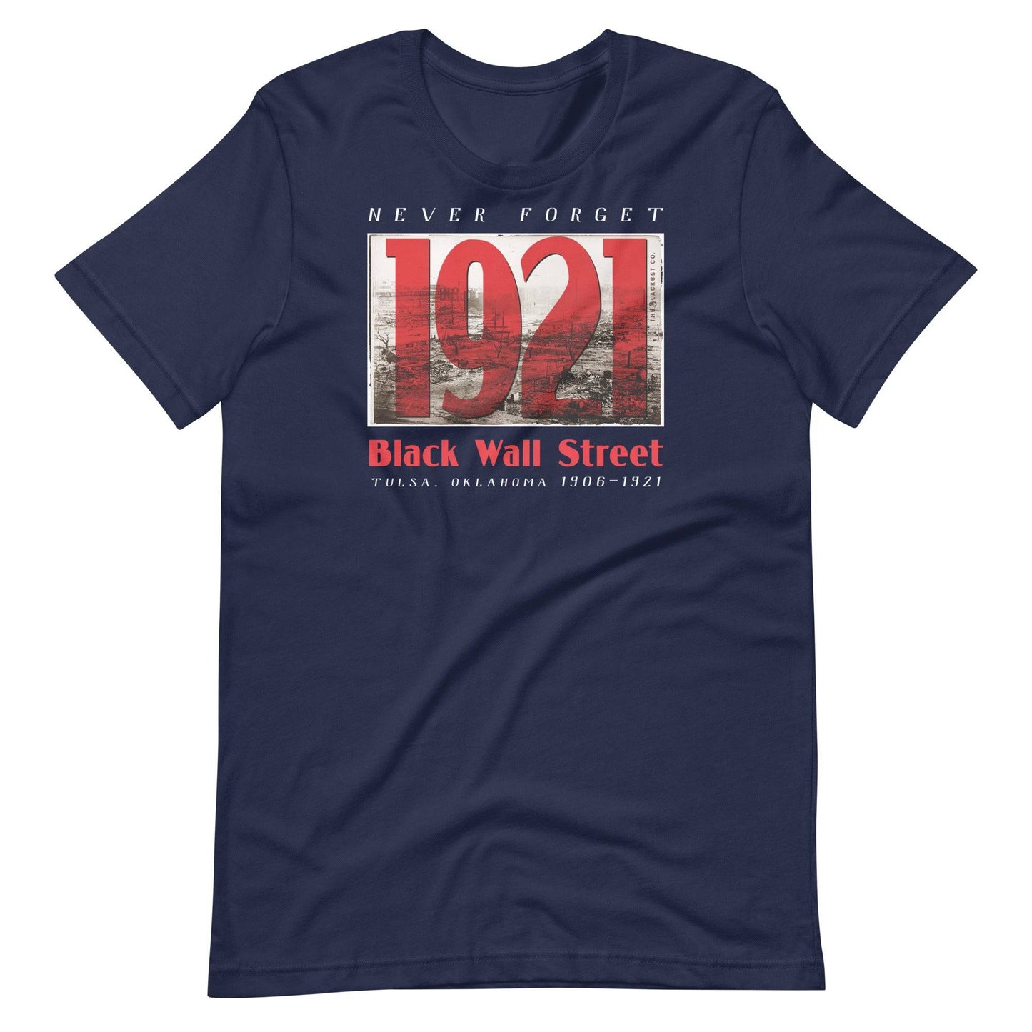 Black Wall Street 1921 tribute t-shirt in navy