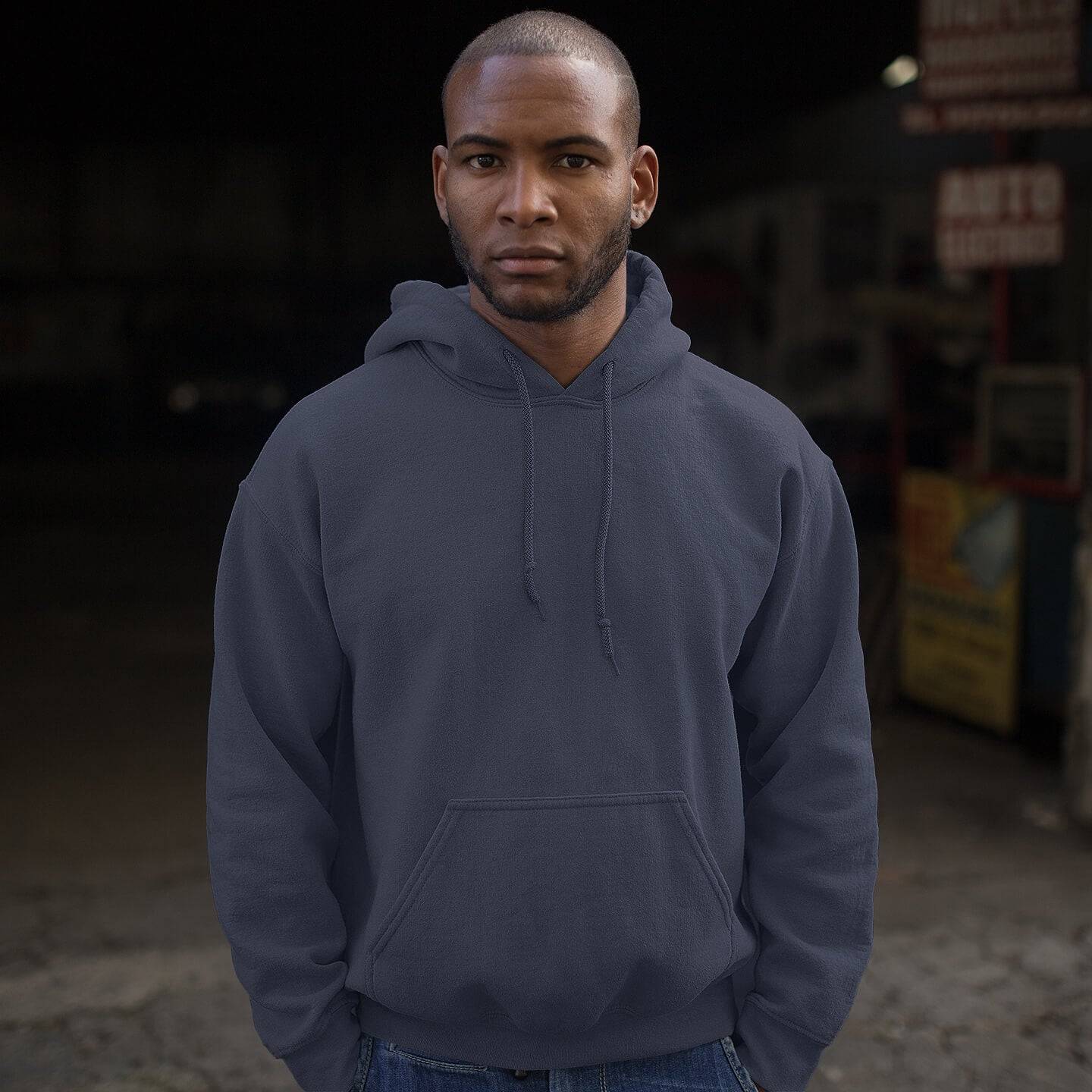 Front view of charcoal gray Why The Far Right Is Angry Hoodie by TheBlackest Co., minimalist front with cozy fit and drawstring hood.