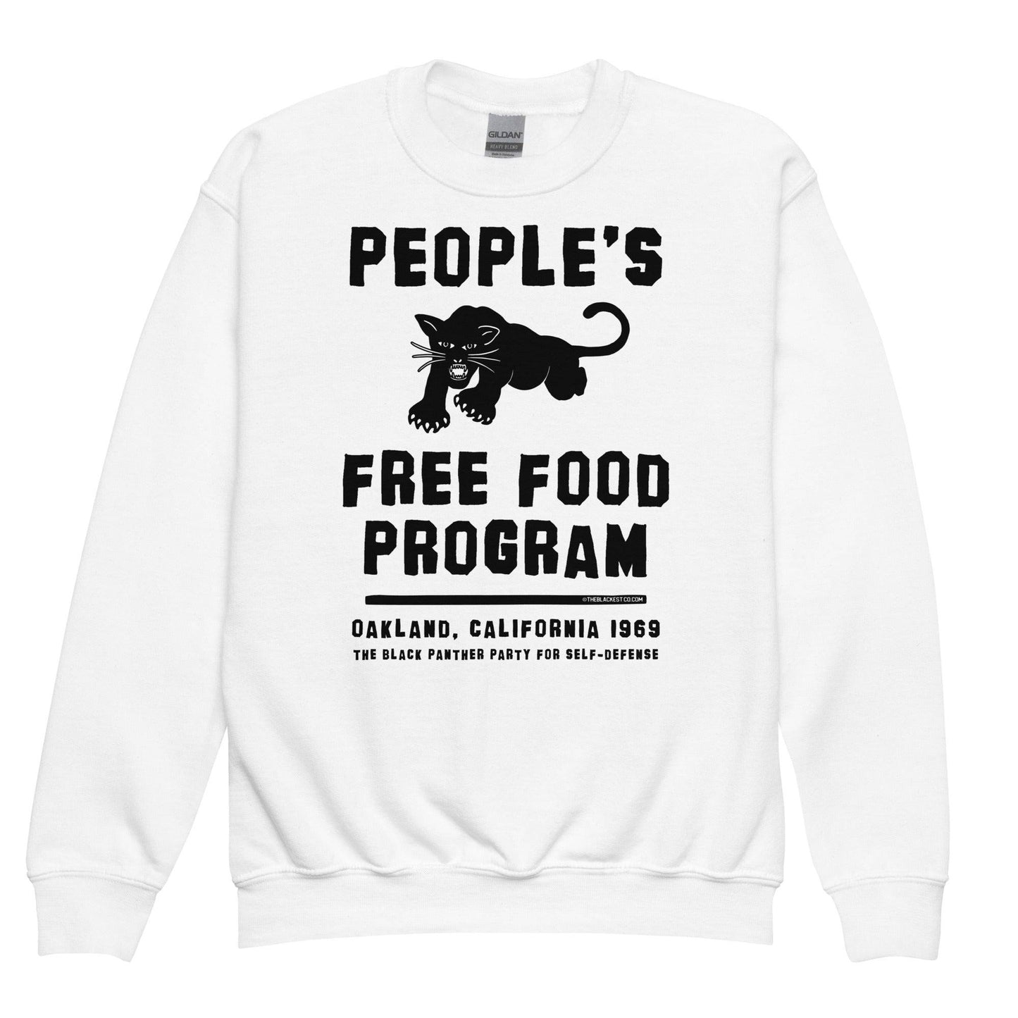 White BPP People's Free Food Program Youth Sweatshirt