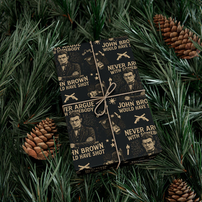 John Brown History Christmas Gift Wrap with historic figure artwork and strong messaging, ideal for meaningful Black history holiday gifts.