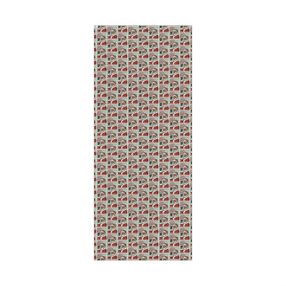 Full sheet of Black Santa Stay Woke Christmas Gift Wrapping Paper with repeating Santa design, ideal for eco-friendly and festive gift wrapping.