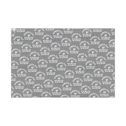 Flat sheet of Gangsta Wrap & Public Radio Wrapping Paper showing full design, great for music-themed gift wrap and cultural celebrations.