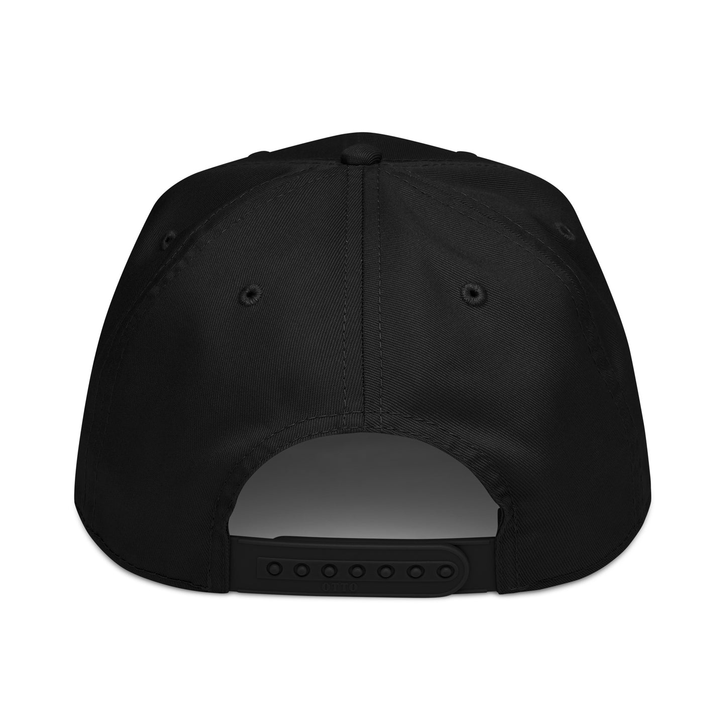 Back view of black Abolish ICE Burning Machine Snapback Cap with adjustable snapback strap and ventilation eyelets for comfort.