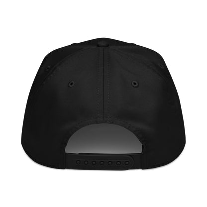 Back view of black Abolish ICE Burning Machine Snapback Cap with adjustable snapback strap and ventilation eyelets for comfort.
