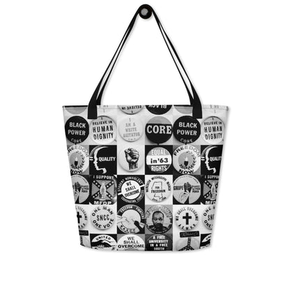 Black Power protest tote bag with social justice slogans