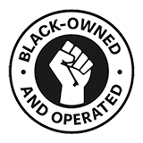black owned with fist icon