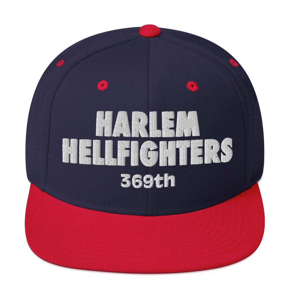 navy and red hat with harlem hellfighters 369th text