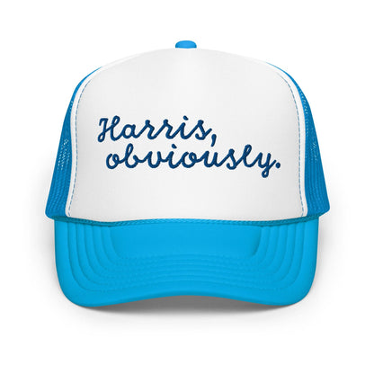 Blue Harris Obviously retro trucker hat front view