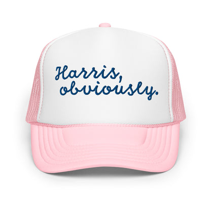 Pink Harris Obviously retro trucker hat front view