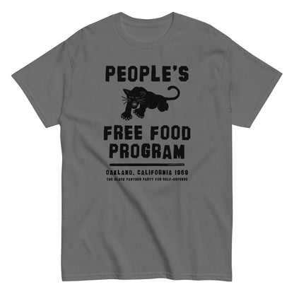 a gray t - shirt that says people's free food program